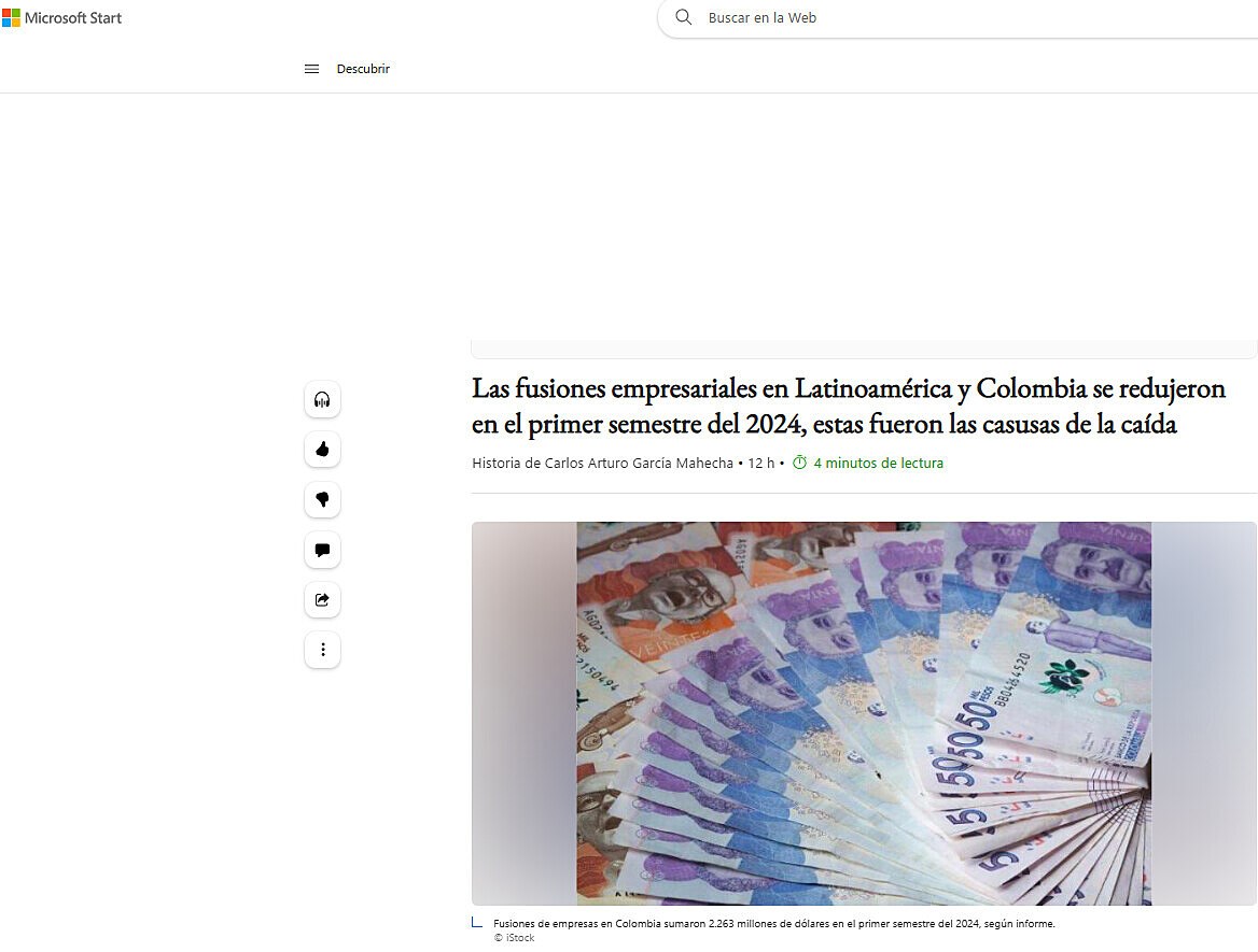 Las fusiones empresariales en Latinoamrica y Colombia se redujeron en el primer semestre del 2024, estas fueron las casusas de la cada